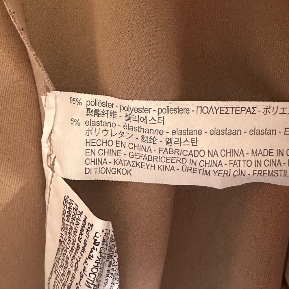 Zara Basic Women's Blush/Taupe Faux Suede Tie-Waist Coat - Picture 4 of 5